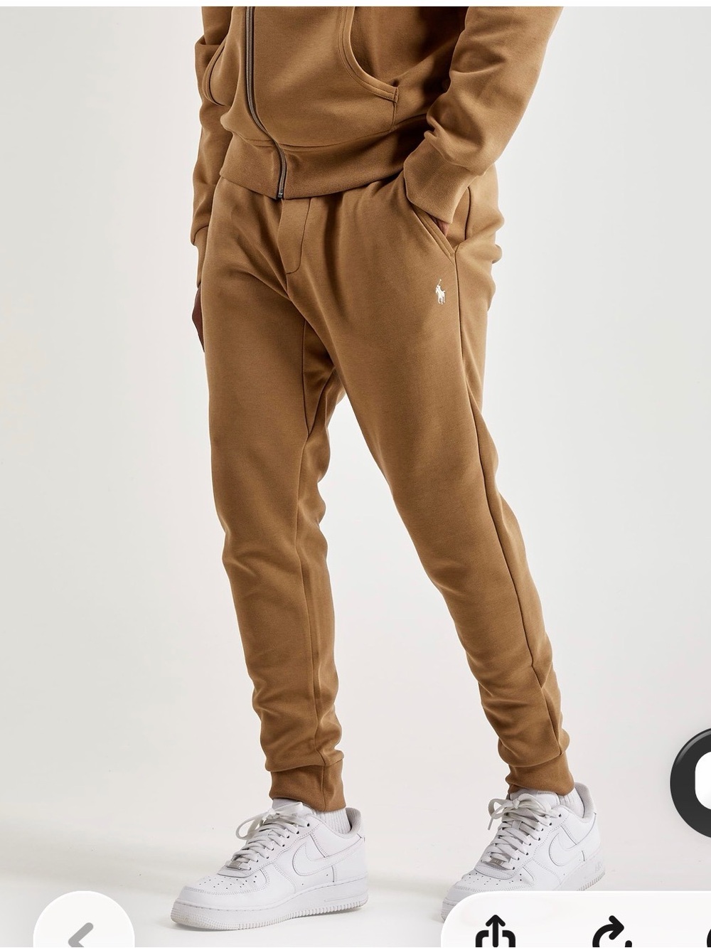 NWOT Polo Ralph Lauren Camel Double Knit Joggers Sweatpants - Small